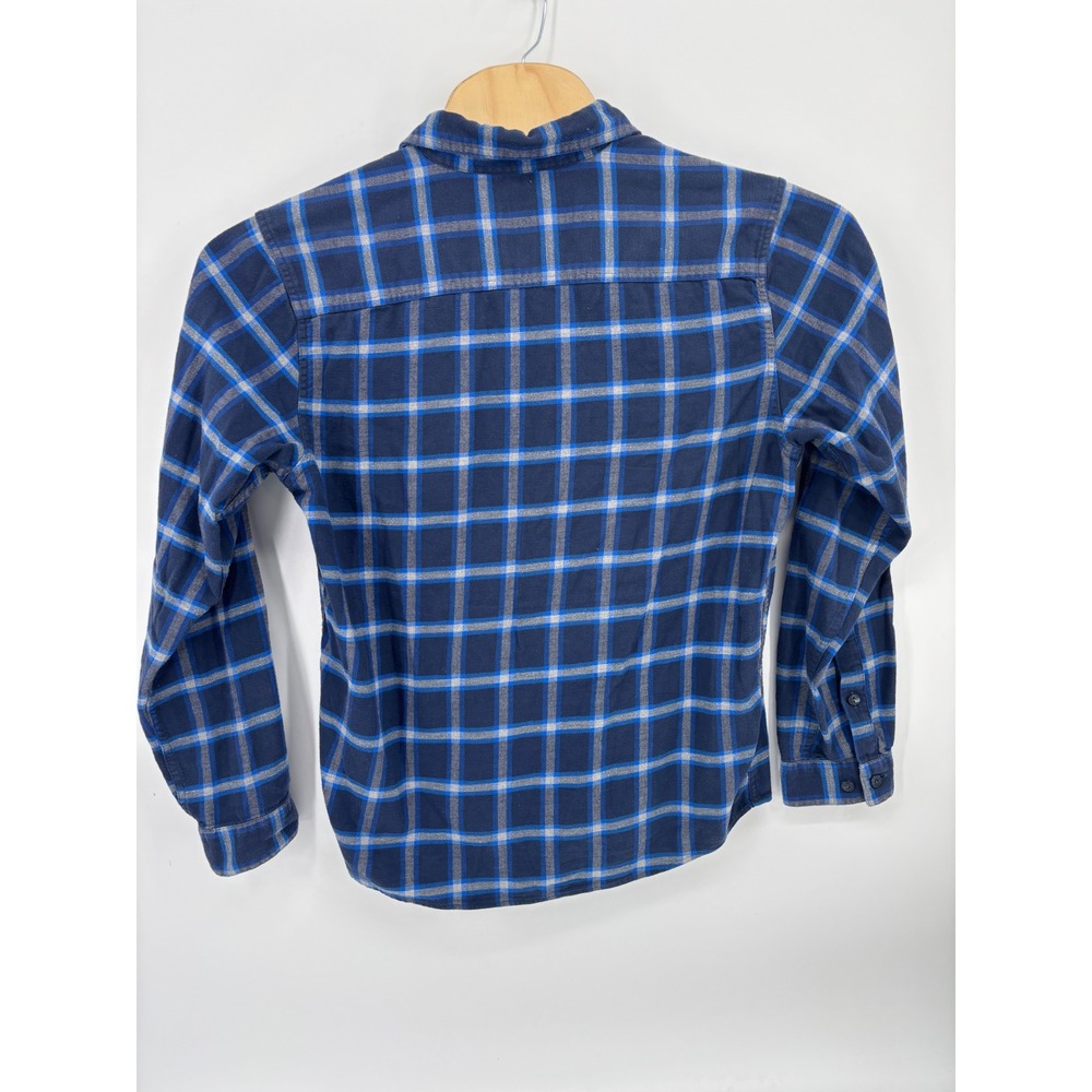 Patagonia Mens Organic Cotton Flannel Shirt Blue Grey Plaid Size M Long Sleeve - Picture 3 of 11